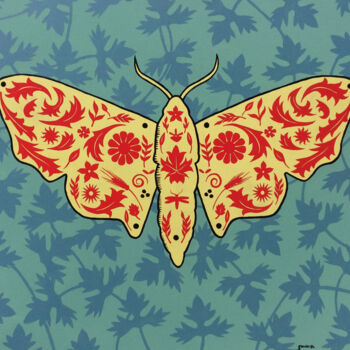 绘画 标题为“Moth” 由David Gander, 原创艺术品, 丙烯