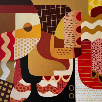绘画 标题为“Diálogos en femenino” 由David García Rincón, 原创艺术品, 丙烯 安装在木质担架架上