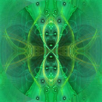 Digitale Kunst mit dem Titel "Green Fractal" von David Gauthier (Dado), Original-Kunstwerk, 2D digitale Arbeit