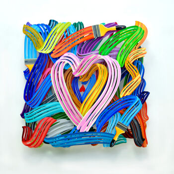 Sculpture intitulée "Drop Of Love" par David Gerstein, Œuvre d'art originale, Aluminium