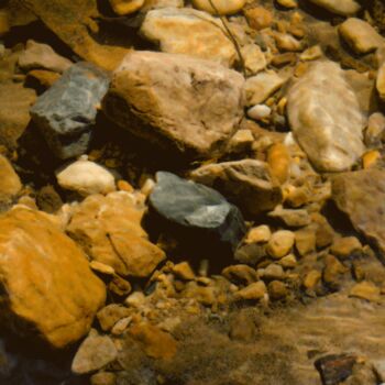 Digital Arts titled "Cromwell River Rocks" by David Glotfelty, Original Artwork, Digital Painting