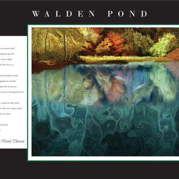 Digital Arts titled "Walden Pond with po…" by David Glotfelty, Original Artwork, 2D Digital Work