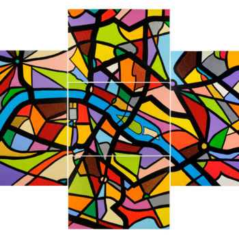Peinture intitulée "la croix de paris" par David Grange, Œuvre d'art originale, Acrylique