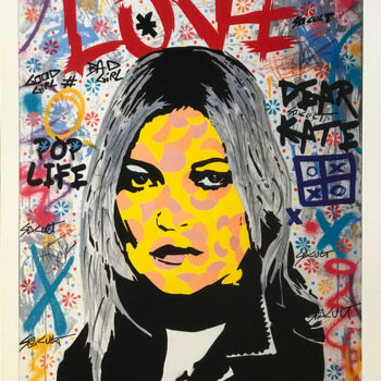 Druckgrafik mit dem Titel "" KATE MOSS "" von David Karsenty, Original-Kunstwerk, Digitaldruck