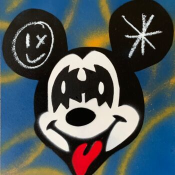 Malarstwo zatytułowany „Mickey Kiss” autorstwa David Karsenty, Oryginalna praca, Farba w spray'u