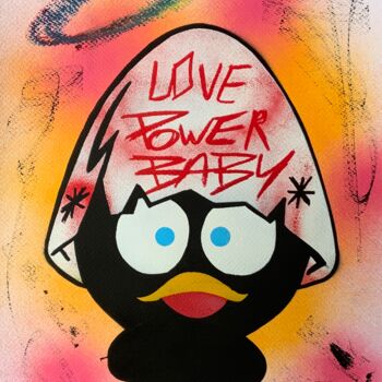 Peinture intitulée "Love Power baby" par David Karsenty, Œuvre d'art originale, Bombe aérosol