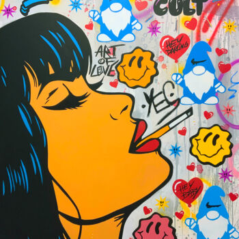 Schilderij getiteld "Hey Darling" door David Karsenty, Origineel Kunstwerk, Graffiti