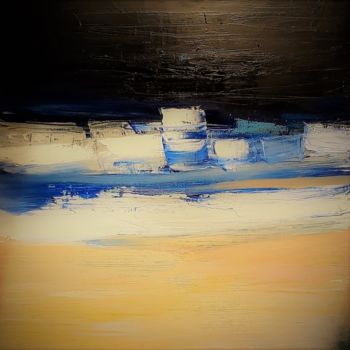 Peinture intitulée "rivage" par Véronique Knusmann David, Œuvre d'art originale, Huile Monté sur Châssis en bois