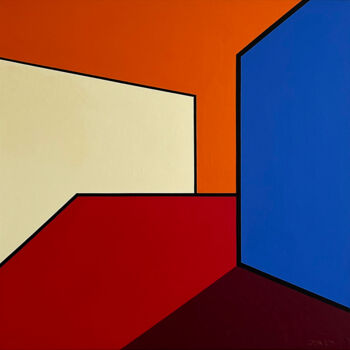 Painting titled "BLOCK 04" by David Larsson, Original Artwork, Acrylic Mounted on Wood Stretcher frame