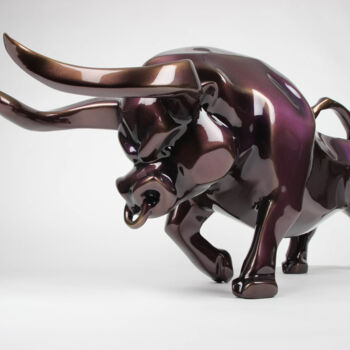 Skulptur mit dem Titel "Taureau design" von David Maeseele, Original-Kunstwerk, Airbrush