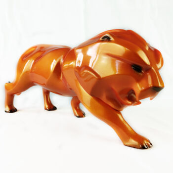 Sculpture titled "Lion design" by David Maeseele, Original Artwork, Airbrush