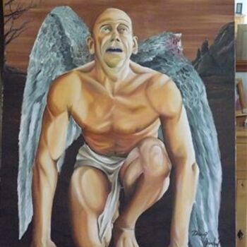 Schilderij getiteld "l'ange déchu" door David Marchal, Origineel Kunstwerk, Olie