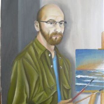 Schilderij getiteld "autoportrait" door David Marchal, Origineel Kunstwerk, Olie