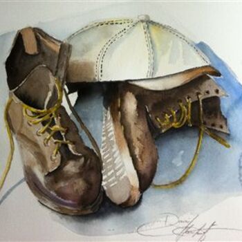 Dessin intitulée "Les Chaussures du p…" par David Marchal, Œuvre d'art originale