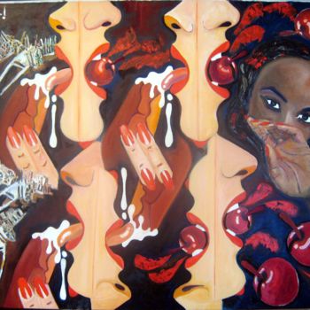 Картина под названием "la cerise sur l'ecl…" - David Mazza, Подлинное произведение искусства, Масло