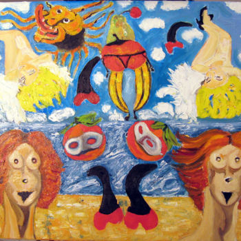 Pintura intitulada "l'irrationnelle ver…" por David Mazza, Obras de arte originais, Óleo