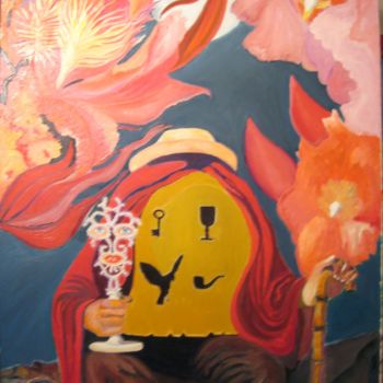 Peinture intitulée "le périple d'un cha…" par David Mazza, Œuvre d'art originale, Huile