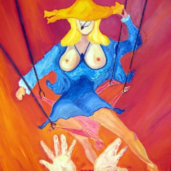 Painting titled "Ca balance parfois" by David Mazza, Original Artwork, Oil