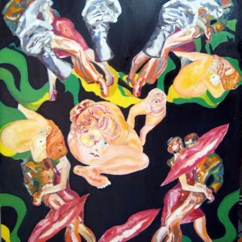 Картина под названием "The silent tango in…" - David Mazza, Подлинное произведение искусства, Масло