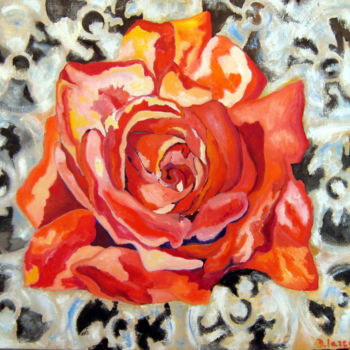 Painting titled "La rose de Tchernob…" by David Mazza, Original Artwork, Oil