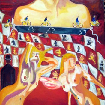 Malerei mit dem Titel "L'inconnue" von David Mazza, Original-Kunstwerk, Öl