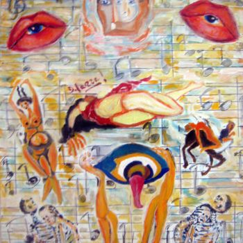 Painting titled "la morsure aigre do…" by David Mazza, Original Artwork
