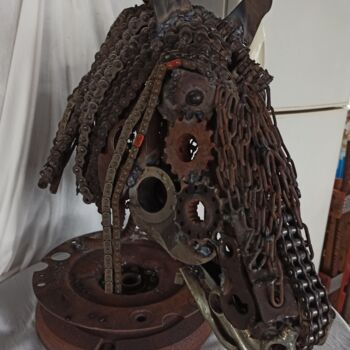 Скульптура под названием "Horse" - David Nativel, Подлинное произведение искусства, Металлы Установлен на Металл