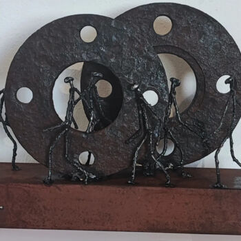 Escultura titulada "The passage" por David Nativel, Obra de arte original, Metales
