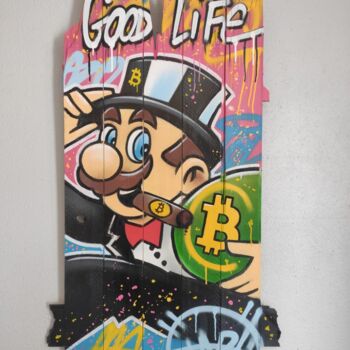 Painting titled "Mr Mariopoly & Bitc…" by David Nicolas (Daru), Original Artwork, Marker