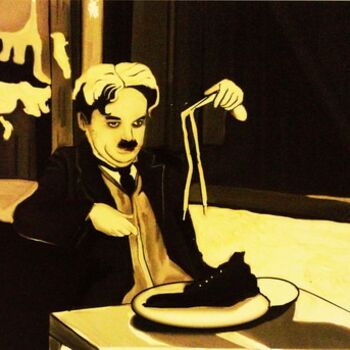 Painting titled "Charlie Chaplin" by David Nornberg, Original Artwork