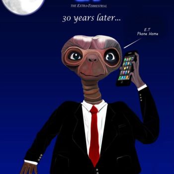 「E.T 30 Years later」というタイトルのデジタルアーツ David Nornbergによって, オリジナルのアートワーク, デジタル絵画