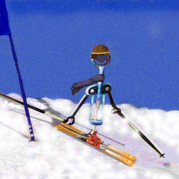 Arts numériques intitulée "Corky's skiing" par David Nornberg, Œuvre d'art originale, Peinture numérique