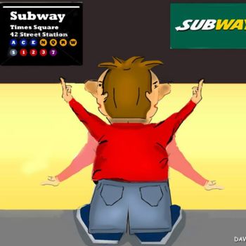 Disegno intitolato "Subway" da David Nornberg, Opera d'arte originale, Altro