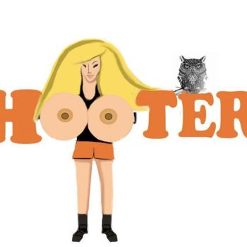 Disegno intitolato "Hooters.jpg" da David Nornberg, Opera d'arte originale, Altro