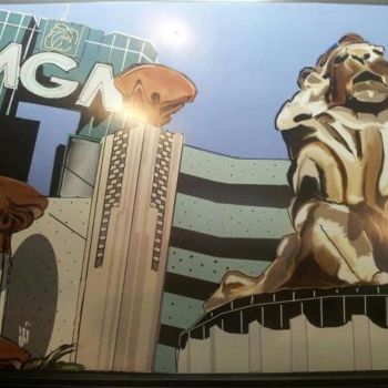 Drawing titled "MGM Grand Hotel and…" by David Nornberg, Original Artwork, Other