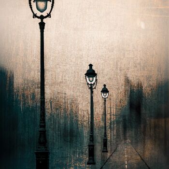 Photography titled "Lampadaire" by David Penez, Original Artwork, Manipulated Photography Mounted on Aluminium