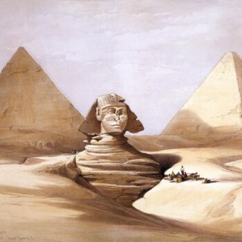 Painting titled "Le Grand Sphinx et…" by David Roberts, Original Artwork, Oil