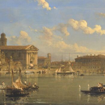 Картина под названием "La Giudecca, Venise" - David Roberts, Подлинное произведение искусства, Масло
