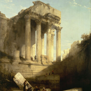 Peinture intitulée "Baalbec - Ruines du…" par David Roberts, Œuvre d'art originale, Huile