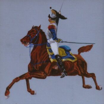 Painting titled "CUIRASSIER FROM 1807" by David Sankey, Original Artwork, Oil