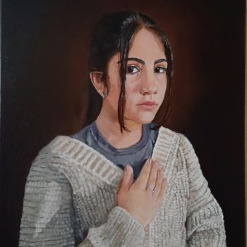 Картина под названием "девочка" - Давид Саргсян, Подлинное произведение искусства, Масло