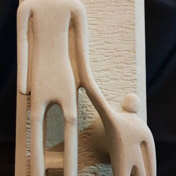 Sculpture intitulée "l'accompagnement" par David Senez, Œuvre d'art originale, Pierre