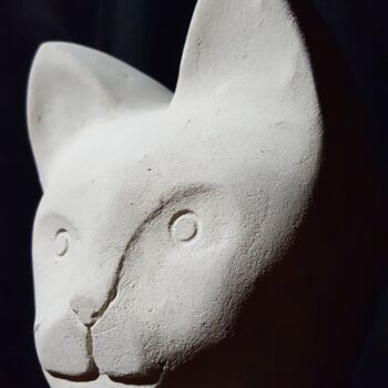 Sculptuur getiteld "mr chat" door David Senez, Origineel Kunstwerk, Steen