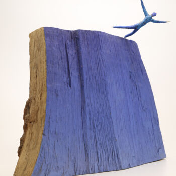 Sculpture titled "la chute" by David Siboni, Original Artwork, Wood