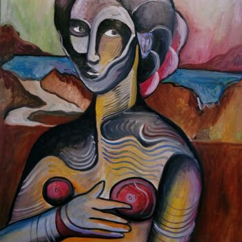 Peinture intitulée "Femme 3" par David Simard, Œuvre d'art originale, Huile Monté sur Châssis en bois