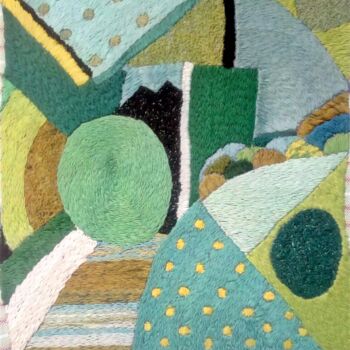 Текстильное искусство под названием "Tapisseries_jardin." - David Spanu, Подлинное произведение искусства, гобелен