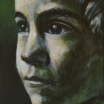 Painting titled "Portrait (n°43)" by David Stany Garnier, Original Artwork, Acrylic Mounted on Wood Stretcher frame