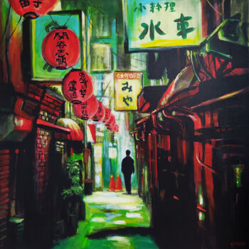 Painting titled "Shibuya Nonbei Yoko…" by David Stany Garnier, Original Artwork, Acrylic Mounted on Wood Stretcher frame