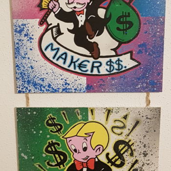 Painting titled "Richie Rich & Monop…" by Davdez, Original Artwork, Acrylic
