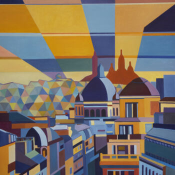 Peinture intitulée "Montmartre Amplifie…" par David Twose, Œuvre d'art originale, Huile